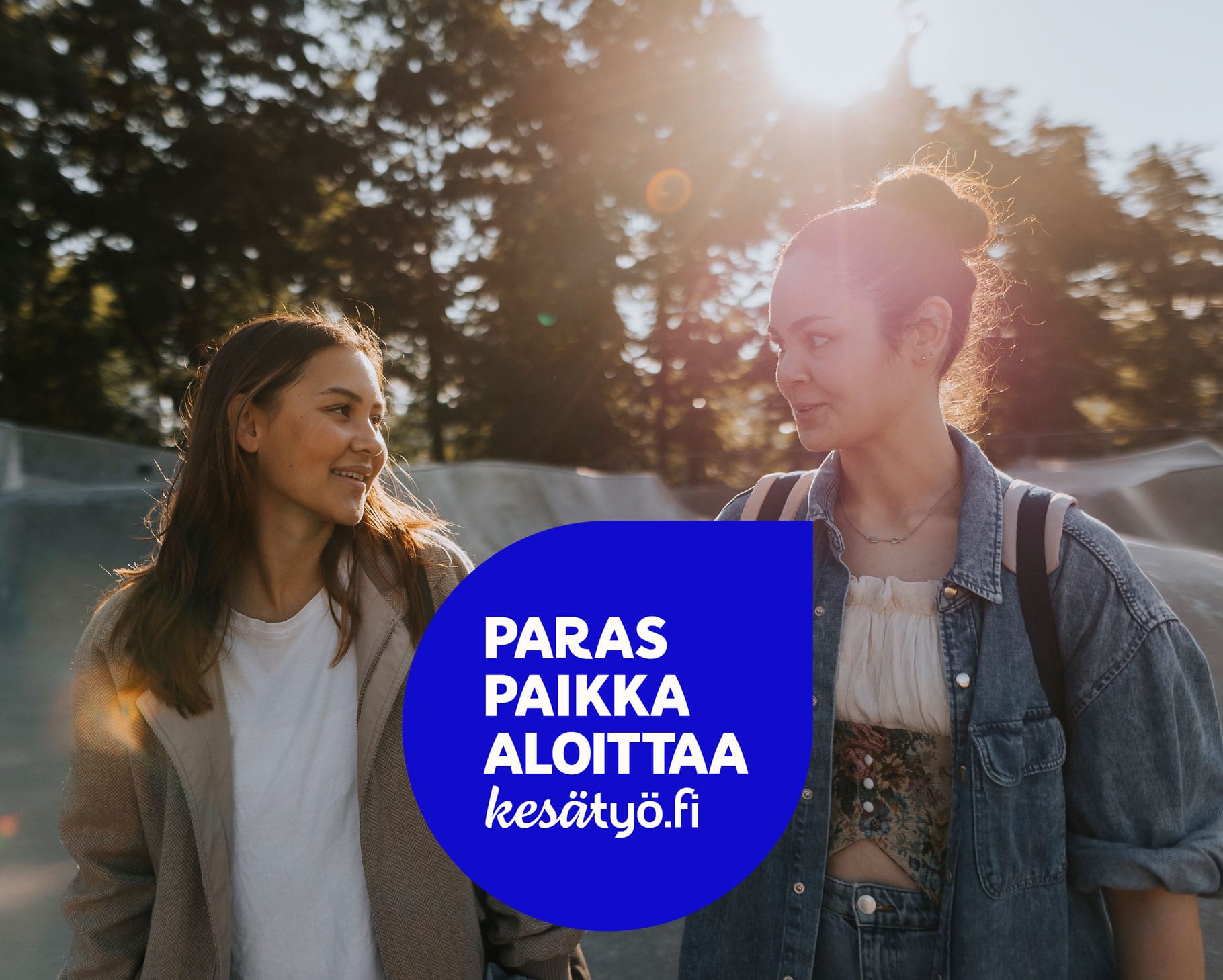 Kaksi nuorta ja kesätyö.fi kampanjan logo